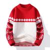 Men's Colorblock Jacquard Round Neck Pullover Sweater