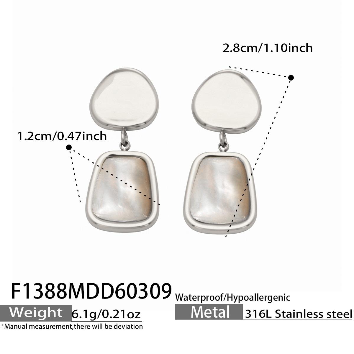 

Luxury Niche Design White Mother-of-Pearl Earrings 18K Gold Plated Stainless Steel Earrings Silver Earrings