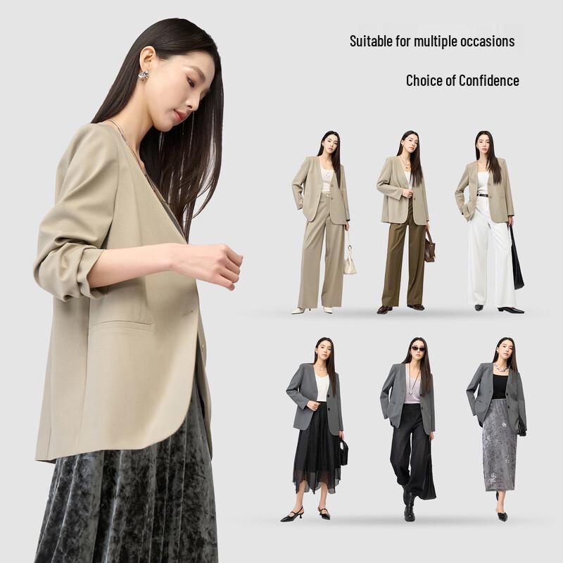 YERAD Damska marynarka smart casual o luźnym kroju