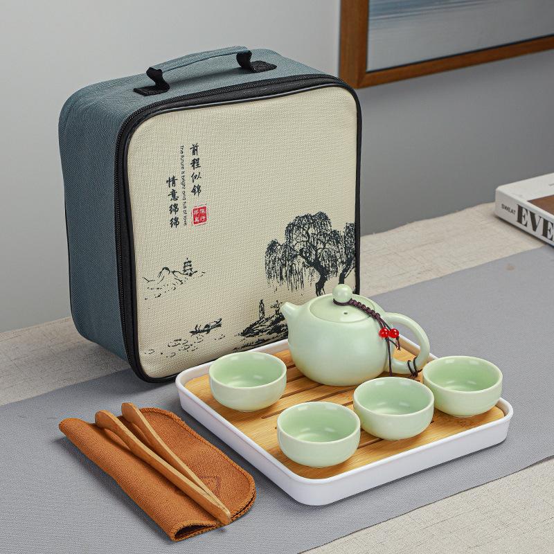 Ceramic Kung Fu Tea Set Travel Portable Simple Business Event Gifts