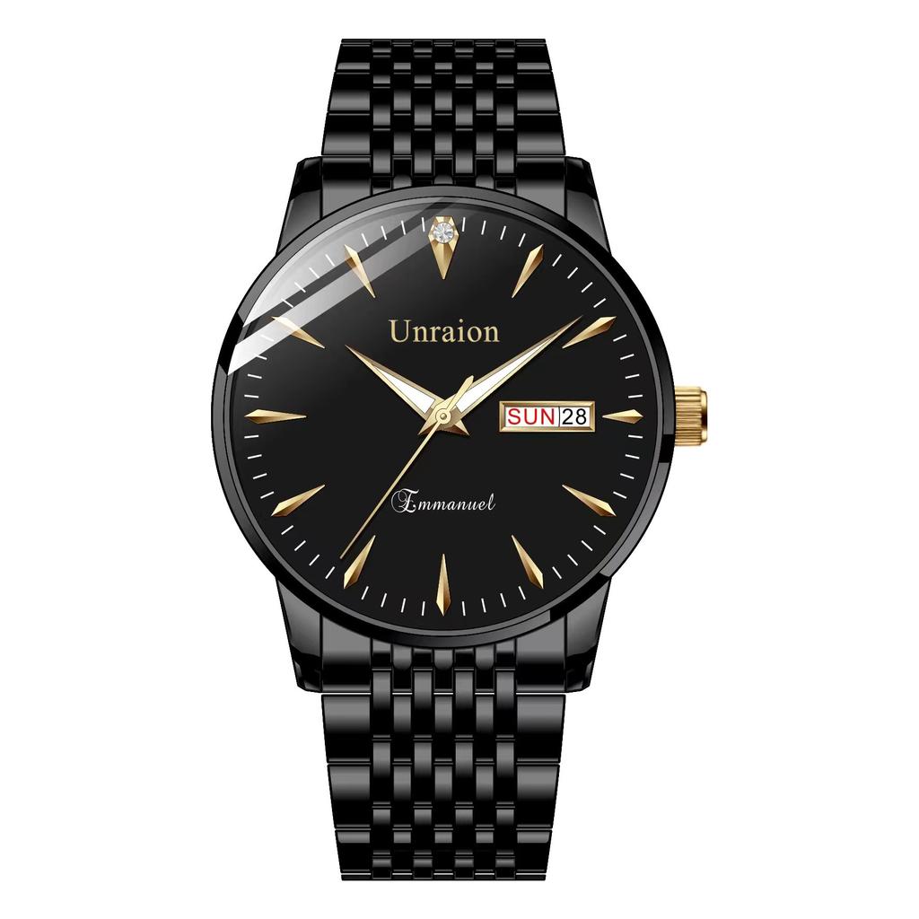 Swiss Qm Watch Fully Automatic Movement Waterproof Luminous Dual Calendar Non Mechanical Men's Watch Male Student Simple Quartz