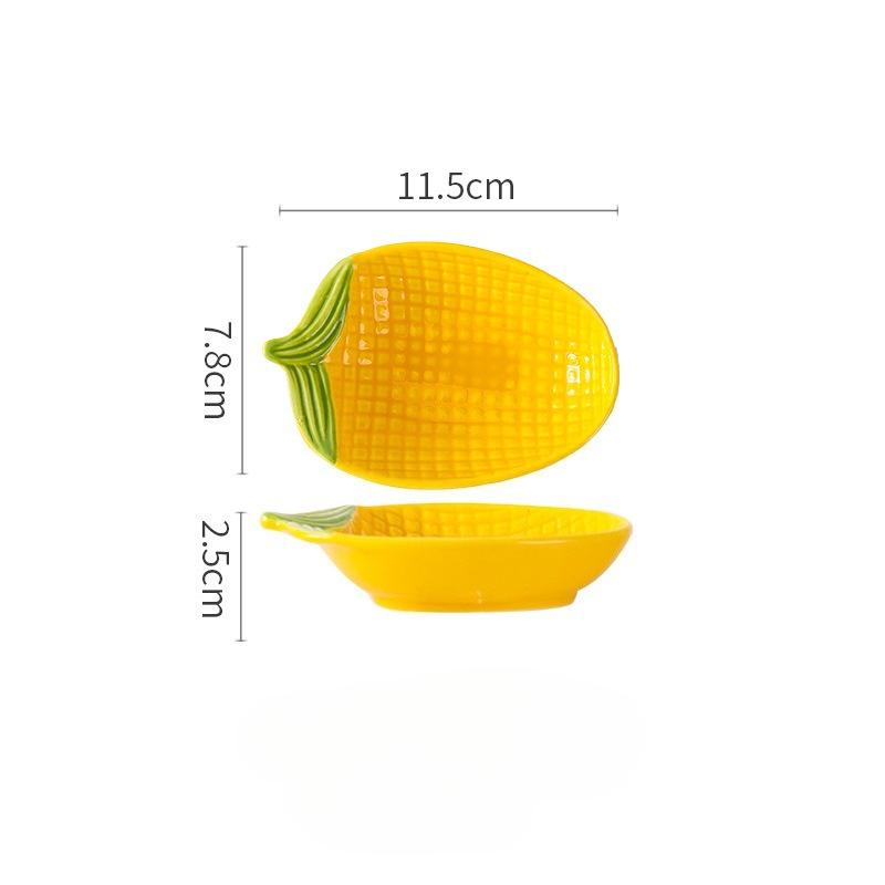 Creative Cartoon Corn Shaped Ceramic Salad Bowl Soup Bowls Family Fruit Snack Plate Kitchen Utensils Accessories Tableware