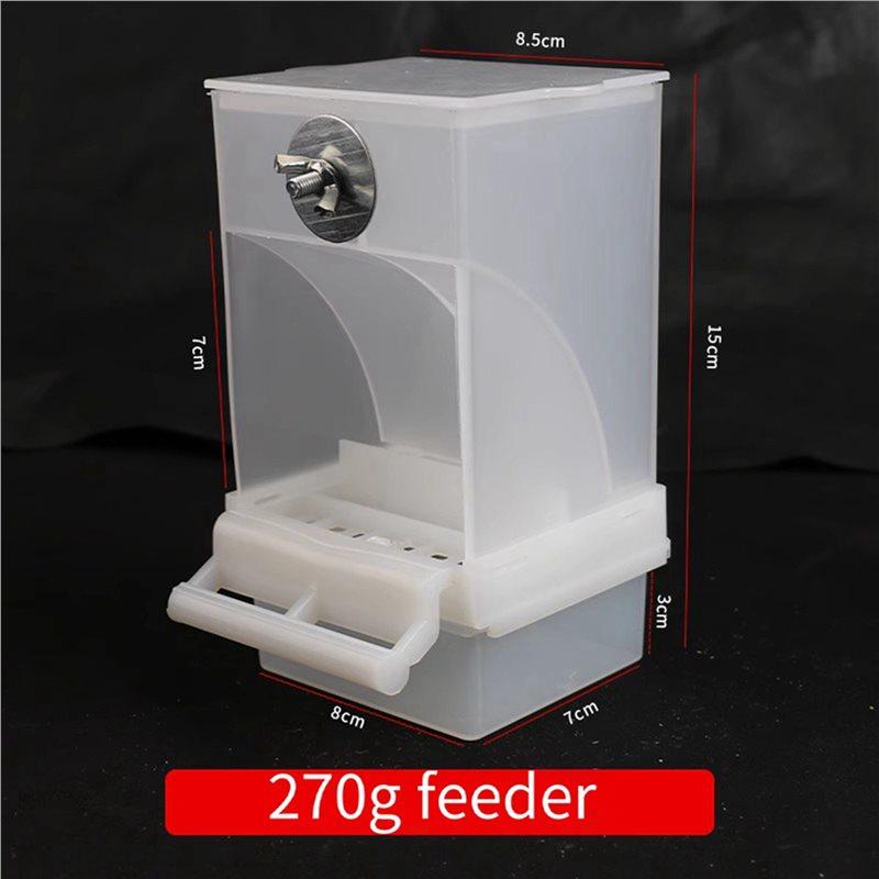 4X White Bird Feeders Automatic Parrot Feeder Drinker Seed Food Container Cage For Small And Medium Parakeets