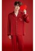 Embroidered Red Silk Wedding Pajamas - Year of the Rat High-End Couple Set