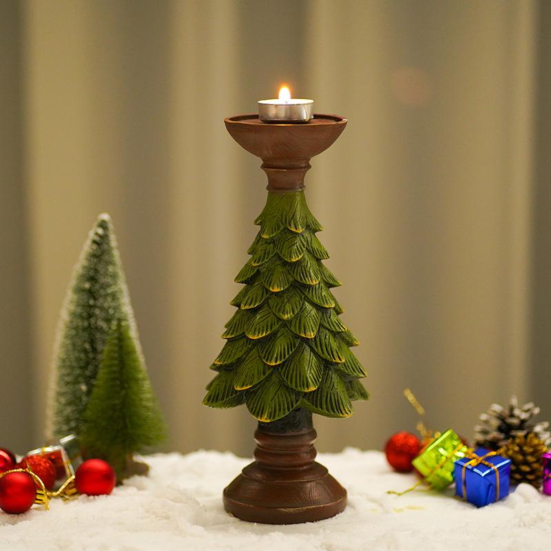 Christmas Tree Candlestick Home Restaurant Counter Desktop Christmas Atmosphere Christmas Decoration Candle Display