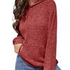 Women's Hooded Long Sleeve Sweatshirt Loose Fit Casual Waffle Knit Pullover Hoodie