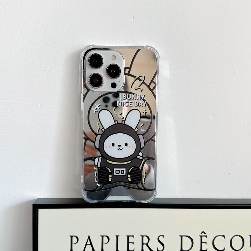 Zhitai Cute Rabbit Cartoon Mirror Case for iPhone 11 Pro Max, 12, 13, and 14 Pro