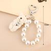 Stylish Lovely Bear Keychain Featuring Stylish Imitation Pearls Chain Suitable Accessory for Various Occasions