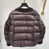 Autumn and winter new fashion round neck splicing fashion short large-breasted white duck down jacket women's warm jacket