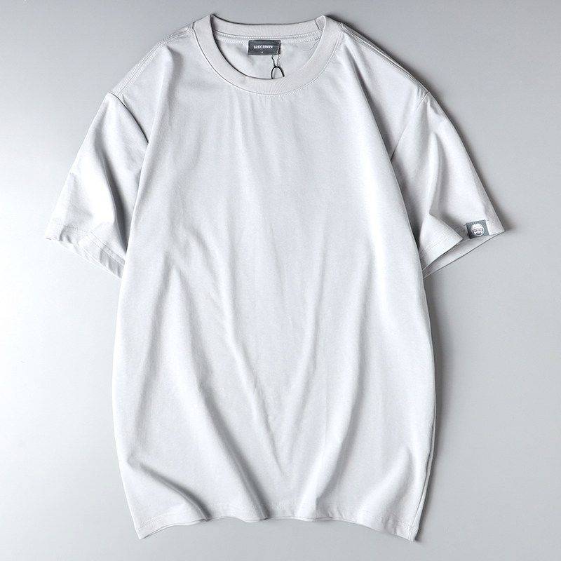 High-Quality Export Pure Color Basic Short-Sleeve T-Shirt for Men, Simple Casual Summer Round-Neck Half-Sleeve Undershirt