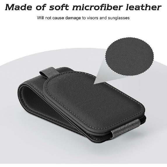 Sotfamily Sunglass Holder for Car Visor, Suede Cloth Magnetic Sunglass Organizer for Car Accessories, 2 Packs, Black