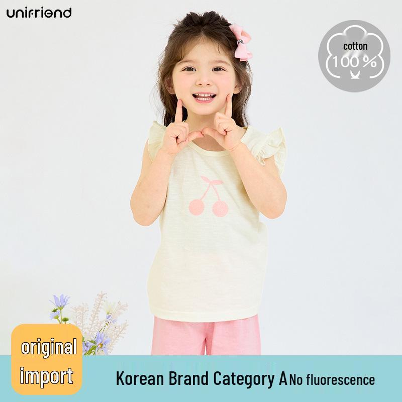 Unifriend Kids Sleeveless Summer Cotton Pajama Set - Boys, Girls, Babies, Class A 140