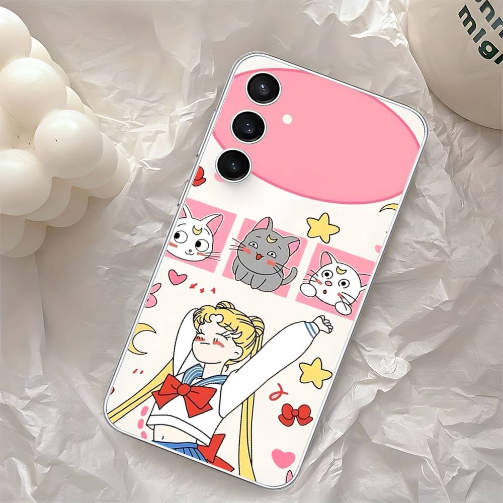 

Anime Cute S-Sailor Moon-S Phone Case For Samsung Galaxy S25 S24 S23 S22 S21 FE Ultra Plus A32 A53 A13 A31 Soft Cover S225G