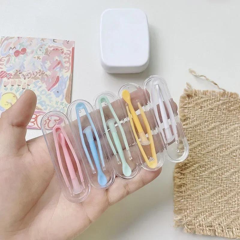Multicolor Contact Lenses Tweezers and Suction Stick for Lens Wearing Tool Contact Lens Inserter Mini Cantact Lense Box