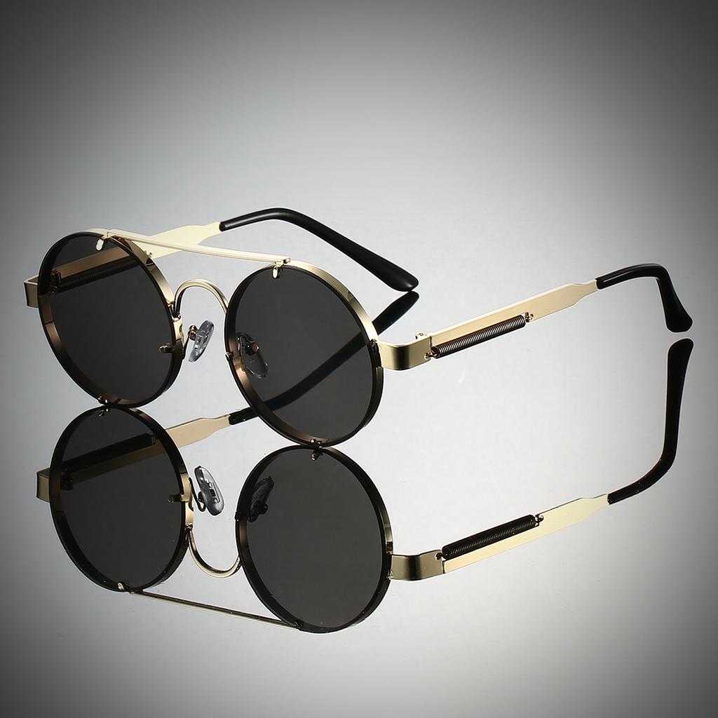 Vintage Round Sunglasses Men Fashion Punk Outdoor Casual Shades Women  New in Trendy Brand Design Decor Sun Glasses