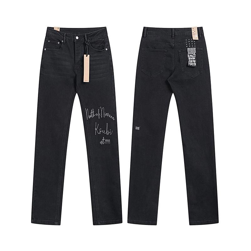 Men s Black  North of Nowhere  Embroidered Straight Leg Jeans 30