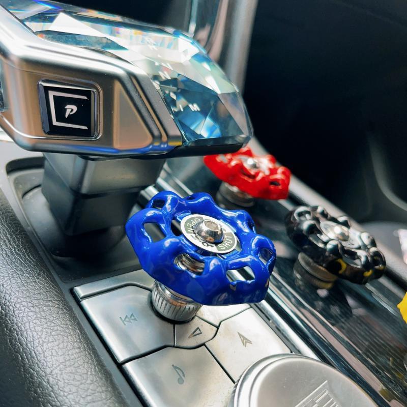 Car Central Control Rotary Knob Sticker Metal Valve Handle For Interior Key Gear Ignition Device Modification Ornament