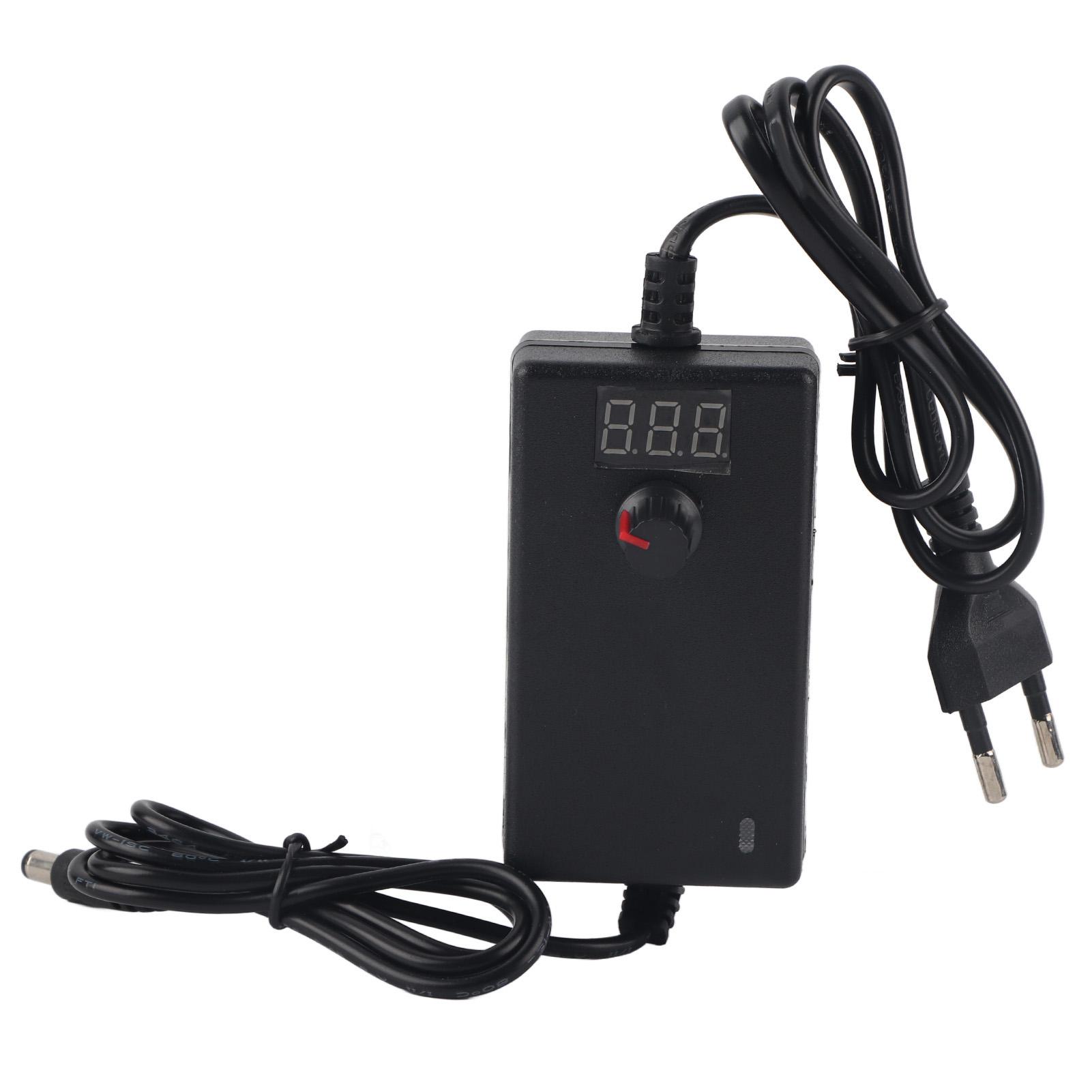 

24W 9-24V LED Digital Display Voltage Adjustable Dimmable Power Adapter EU Plug
