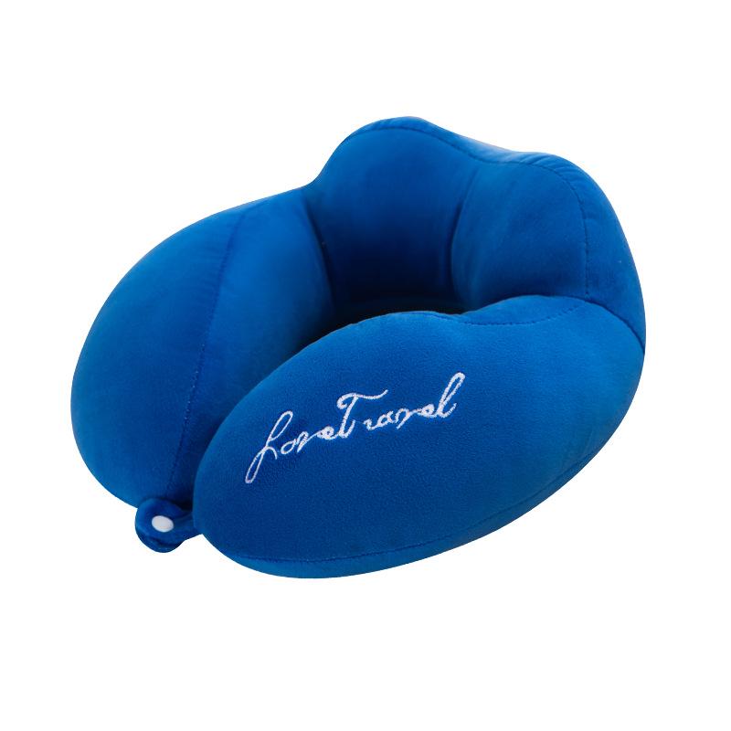 Přenosný cestovní polštářek na krk ve tvaru U s masážní funkcí pro letadlo, kancelář, auto a spánek.
