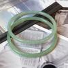 Elegant Chinese Style Jingle Bracelet: Ice-Transparent, Non-Fading Round Bangle Collection