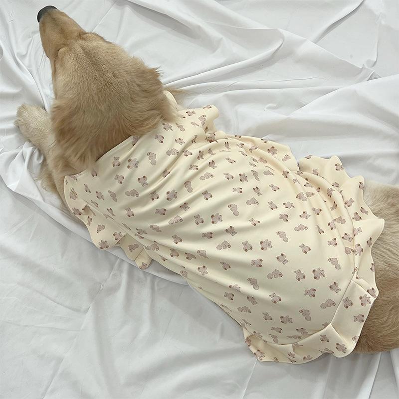 Pet Spring Summer Medium Large Dog Dress Golden Retriever Labrador Samoyed Thin Cute Big Dog Vest