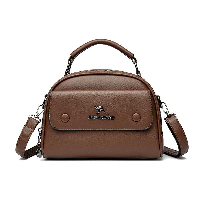 Soft Leather Small Square Bag Premium Texture Handbag New Versatile Large Capacity Shoulder Crossbody Bag