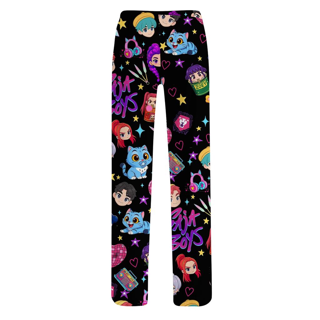 Womens Pajama Pants Sleepwear Casual Drawstring Elastic Waist Pants Comfy Straight Yoga Loose Trousers