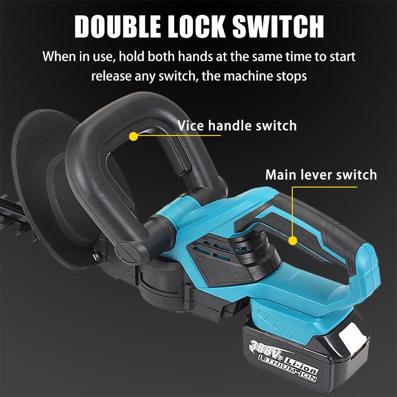 388VF Cordless Brushless Electric Hedge Trimmer Dual Action Grass Trimmer Pruning Saw Garden Tools with Blade For Makita 18V Battery