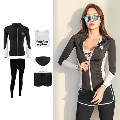 Damen Zweiteiliges Langarm Rash Guard Neoprenanzug Set