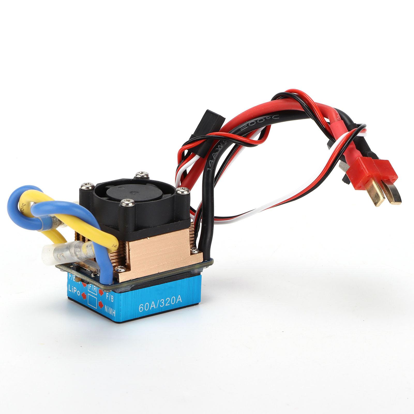 

Водонепроникний 60A Двосторонній Колекторний ESC з Охолоджувальним Вентилятором Гальмо 5V 3A BEC T-роз єм для 1/10 RC Автомобіля