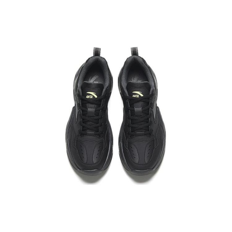 Anta Little Walker Abrasion Resistant Low Top Chunky Sneakers Men's Black 112338813-6