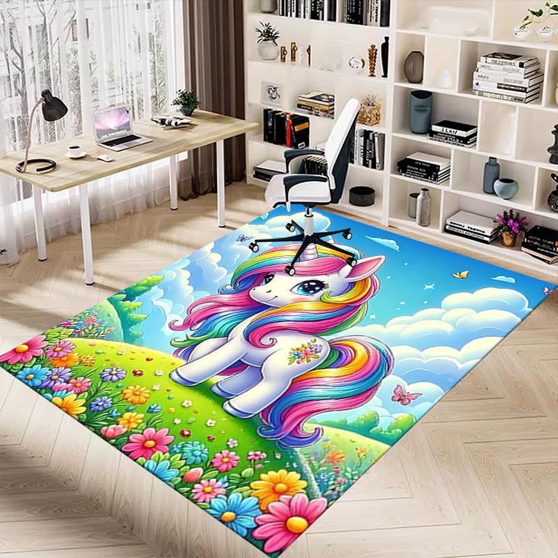 1PC Unicorn Flowers Extra Large Non Slip Floor carpet, Office, family, bedroom, Studio Large Area Rug Indoor Rugs