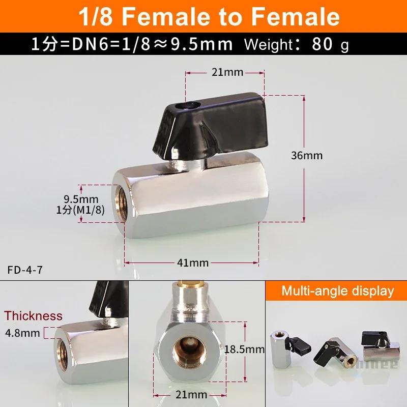 Air Compressor Water Gas Oil Shut Off Valve Brass Ball Valve BSP Threaded Black Mini Valve Male To Female