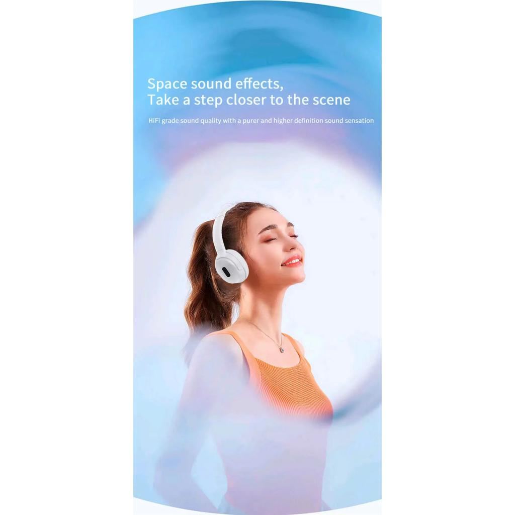 Wireless Headphones Foldable Bluetooth Sports Earphones Hifi Stereo Noise Reduction Headphones with Mic Over Ear Gamer Headsets