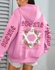 Women's Autumn Loose Fit Fleece Hoodie with Art Print and Pockets