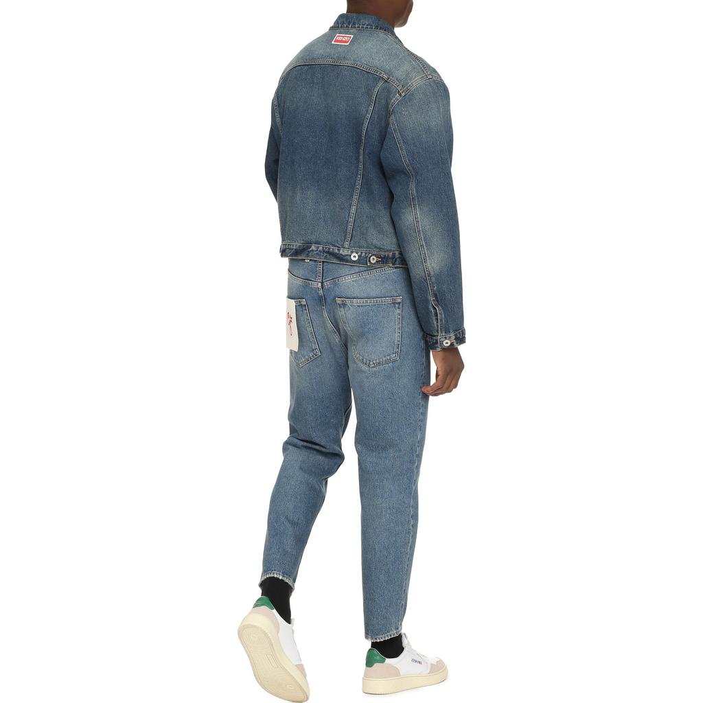 KENZO Button Up Cropped Denim Jacket FD55DV3026A3-DS