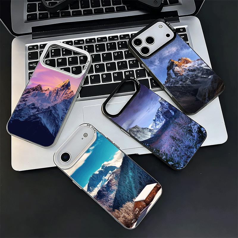 Mountain Peaks Landscape Soft Phone Case for iPhone 15 16 17 Pro Max 17Air 16E 14 Plus 13 12 Mini Shockproof Cover Back Shell