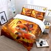 Playful Fox In Autumn Forest Duvet Cover Set With 3D Printing Design Soft Polyester Bedding Set All-Season Comfort For Gifts
