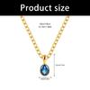 Comfortable Lightweight Oval Zirconia Pendant Necklace for Daily Use on Stainless Steel Gold Plated Chain