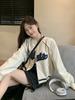 Chaquetas de béisbol Y2K para mujer, abrigo bombardero holgado de gran tamaño con estampado de letras, chaqueta cortavientos coreana para mujer