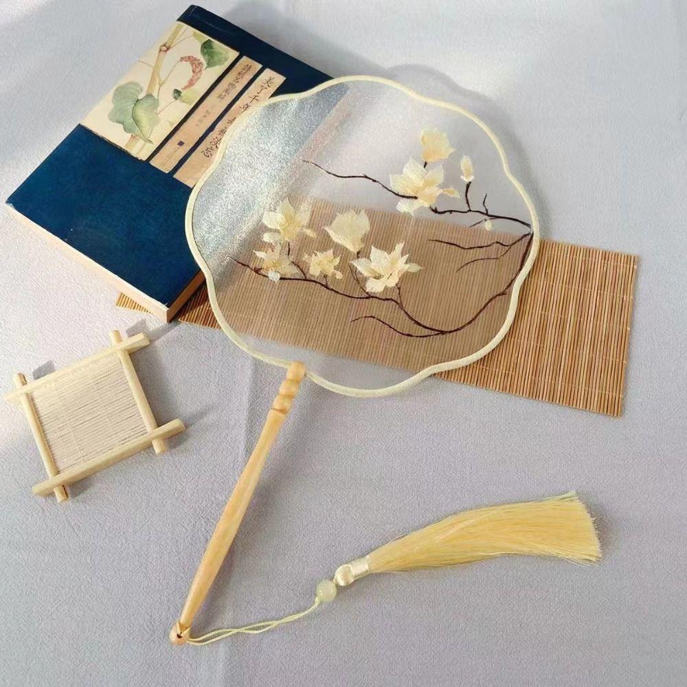 

Веер в китайском стиле, ручной шелковый веер, классический вышитый веер, реквизит для фотосъемки 2