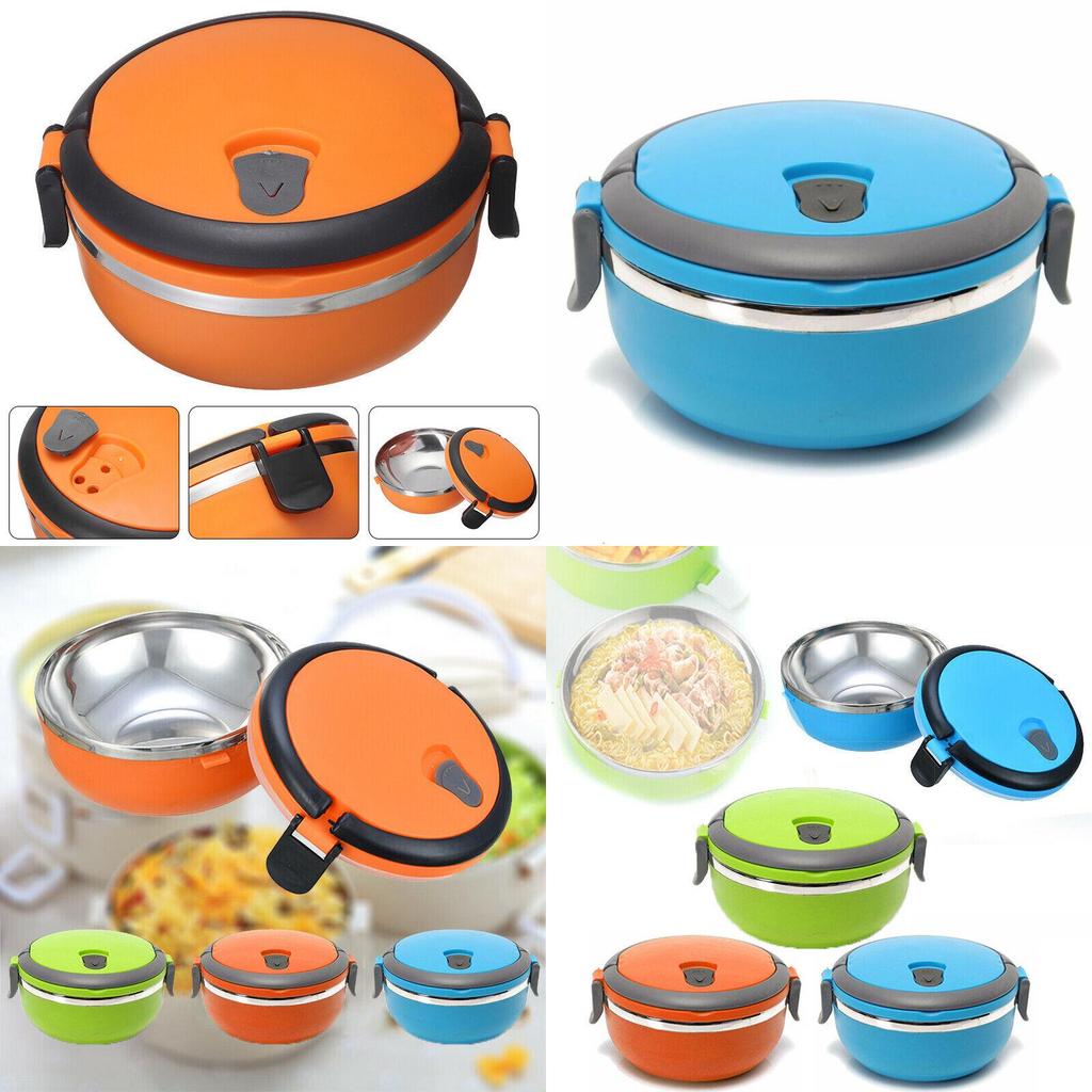 Modern Minimalist Stainless Steel Round Lunch Box For Adults 5l Capacity Multiple Layers Microwave Incompatible