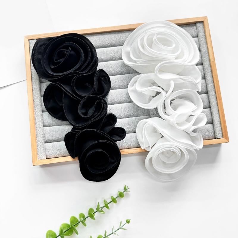 3D Ruffle Flower Appliques Handcraft Materials Kits Crafting Garment Accessories Dance Costume Project Sewing On Patches