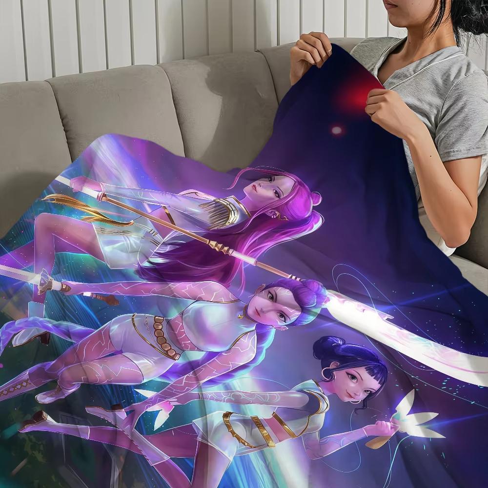 Blanket KPop warm soft Demon plush blanket for sofa living room office bedroom travel Hunters gift Flannel