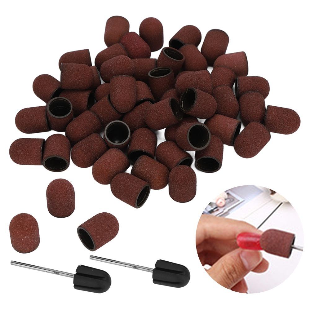 50 Pieces Set Replacement Bands Nail Sanding Bands 80# Grit Nail Polishing Heads For Manicures