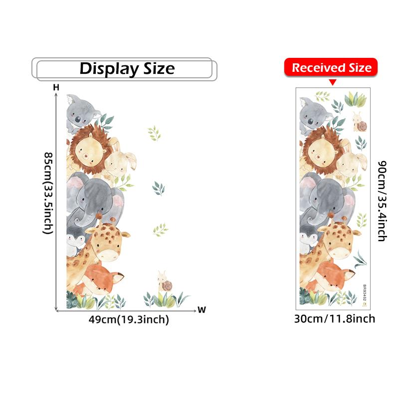 1 Pc Cartoon Cute Peep Animals Elephant Giraffe Rabbit Wall Stickers For Waterproof PVC Kids Room Kindergarten Home Decoration