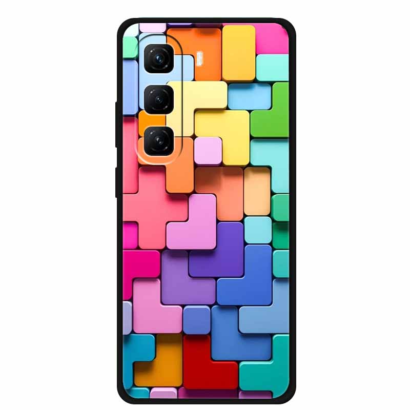 

Для Infinix Для Infinix Hot 60 Pro Мінімалістичний Технологічний Стиль Чорний М який Силіконовий Чохол-Бампер Захисний Ударостійкий Fundas For Hot 60 Pro