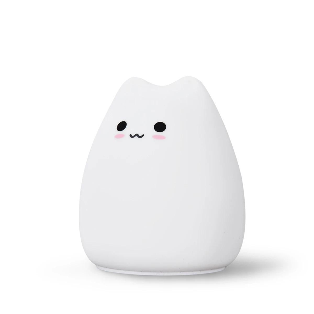

7 Colors Led Night Light Touch-sensor-night-light Rgb Silicone Kids Sleeping Soft Cute Silicon Cat Lamp Lights For Children Warm