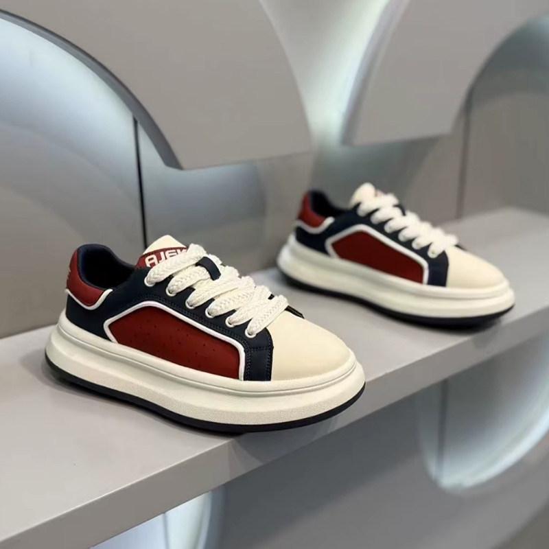 Autumn New Leather Youth Casual Board Shoes Platform Niche Low-top Sports Shoes Aj