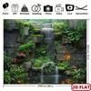 Stone Waterfall Forest Tapestry, Moss & Greenery Background Cloth, Calming Nature Wall Decor